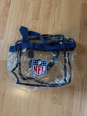 NFL stadium Clear Tote Bag with Navy Trim